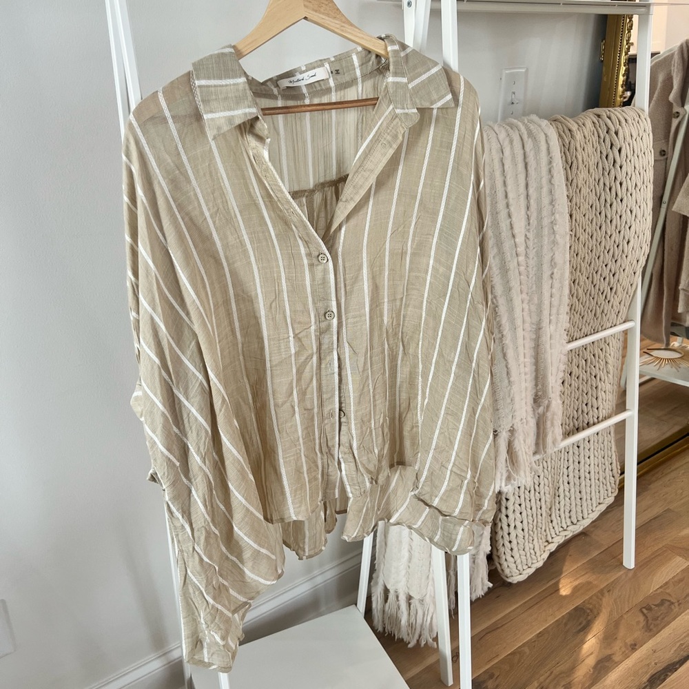 Neutral Striped Button Down